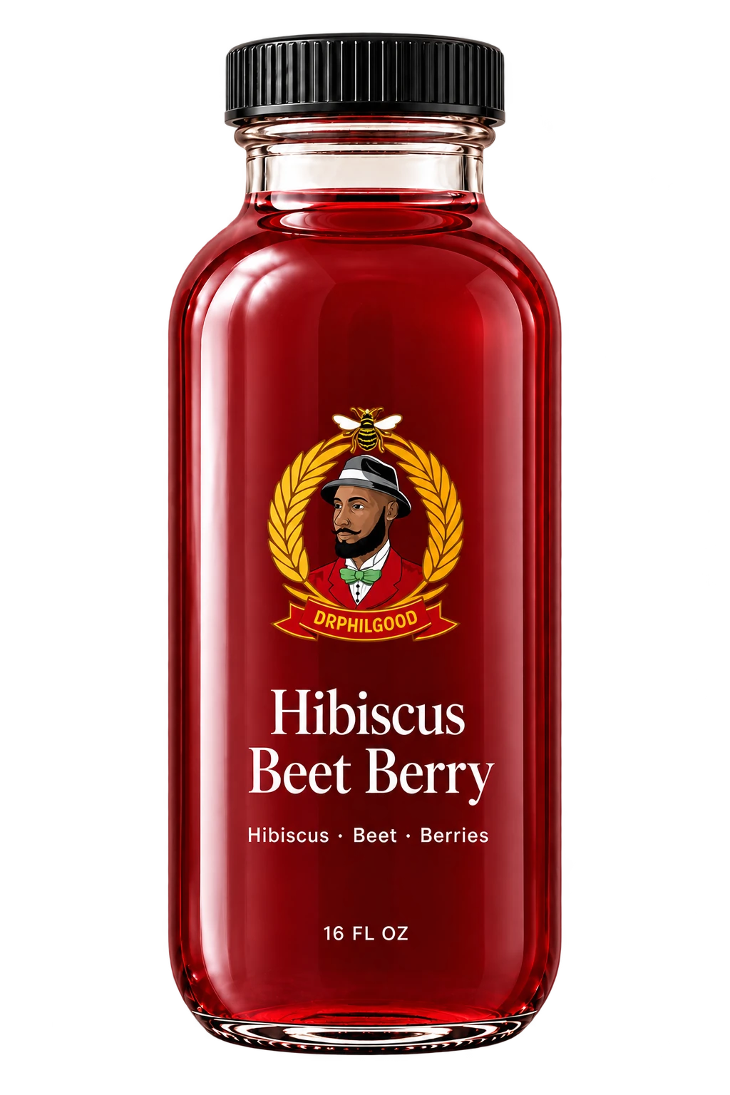 Dr. Phil Good Hibiscus Beet Berry 16 fl oz glass bottle